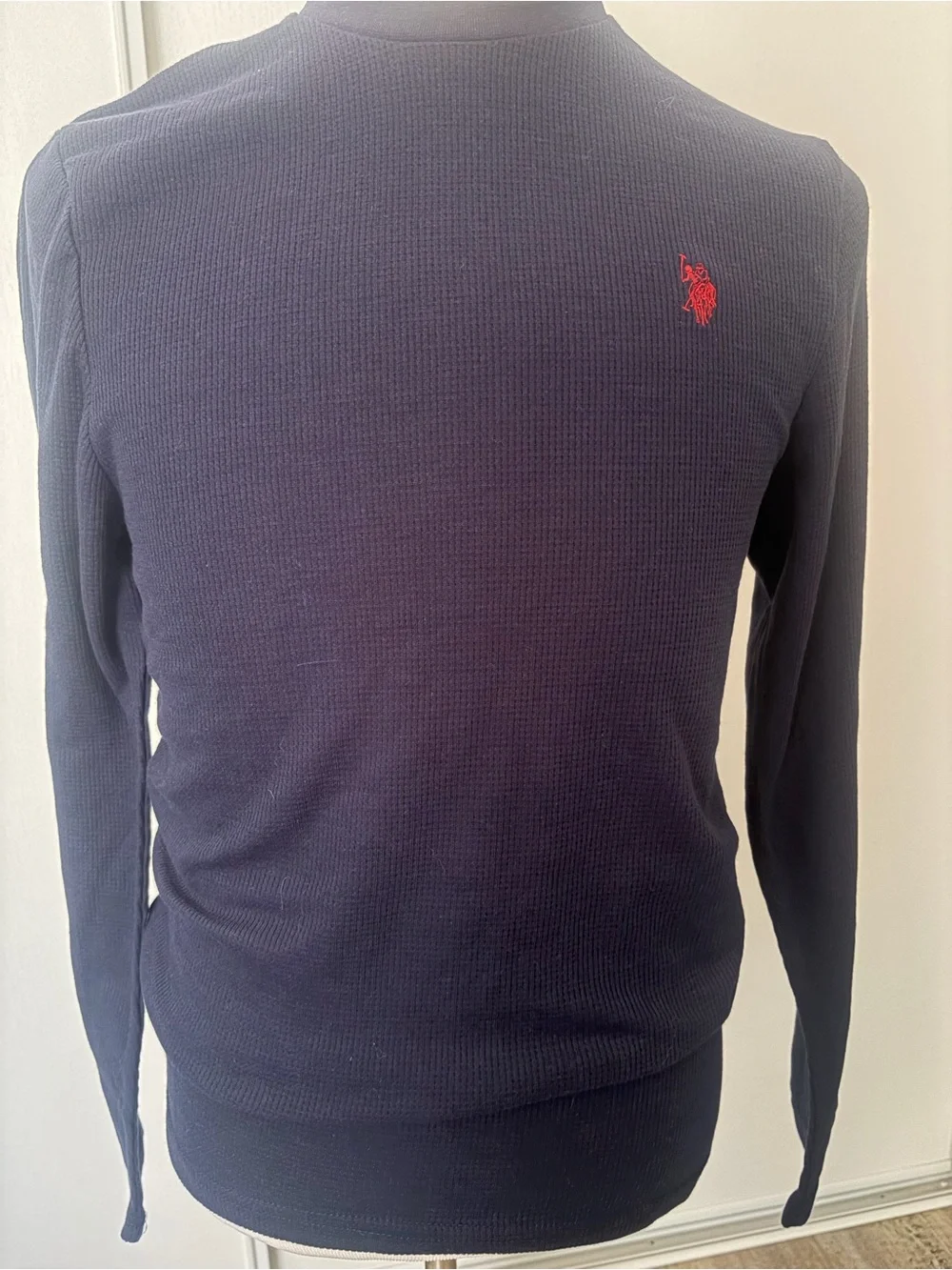 U.S. Polo Assn. Navy Waffle-Knit Sleepwear Top with Gold Logo